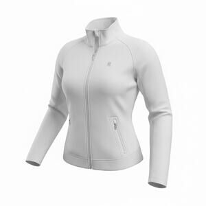 Spyder Core Sweater Jacket Womens Large Full Zip White Purple Ski Fleece L